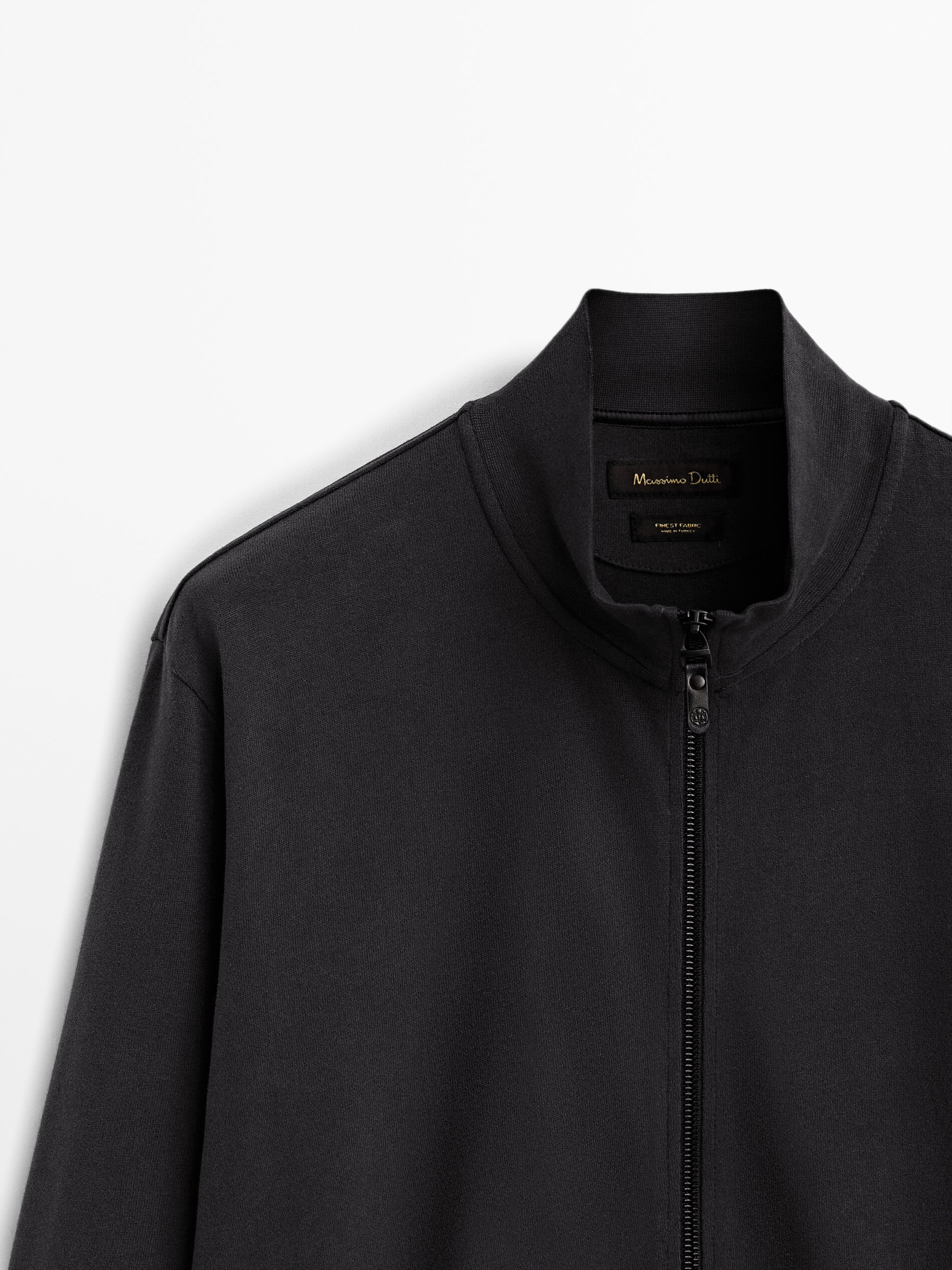 Massimo Dutti - Cotton zip-up jacket with high neck