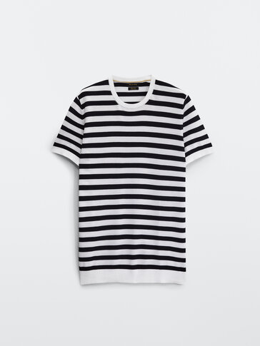 Nautical stripe cotton knit T-shirt