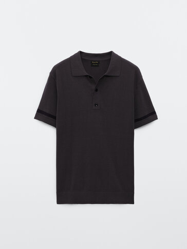 Kurzärmeliges Jersey-Poloshirt mit Streifen