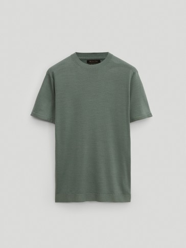 Camiseta de punto 100% lana