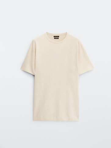 Knit short sleeve cotton T-shirt