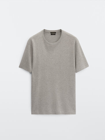 Strick-Shirt aus Baumwolle mit kurzen Ärmeln