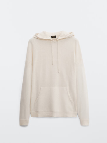 100% cashmere knit hoodie