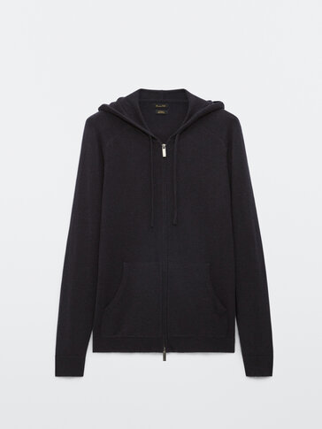 100% cashmere hooded cardigan
