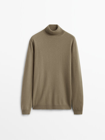 Wool and cashmere high neck sweater