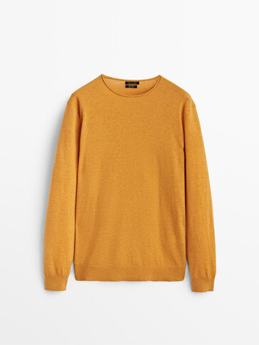 Vlnený kašmírový sveter z úpletu