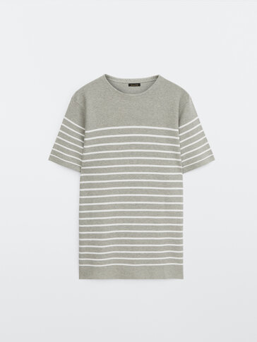 Striped cotton knit T-shirt