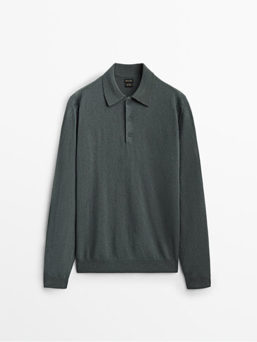 Cashmere wool polo sweater