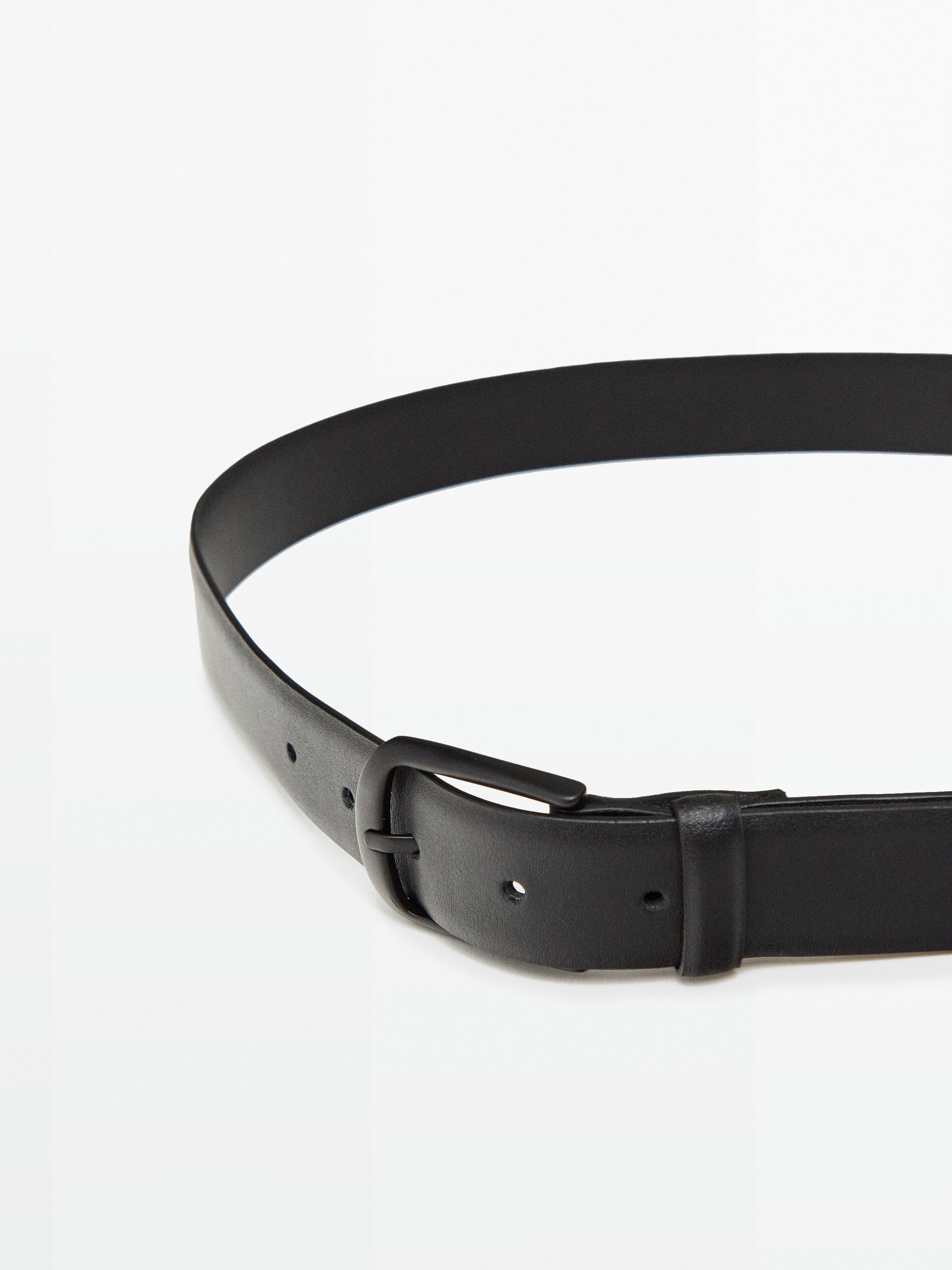 black leather belt black buckle