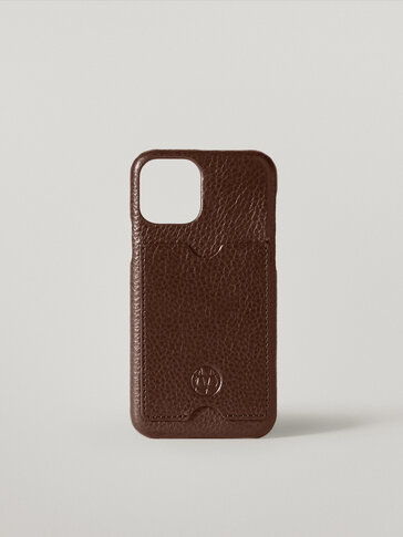 Coque iPhone 11 pro en cuir avec porte-cartes
