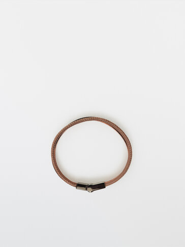 Contrast leather bracelet