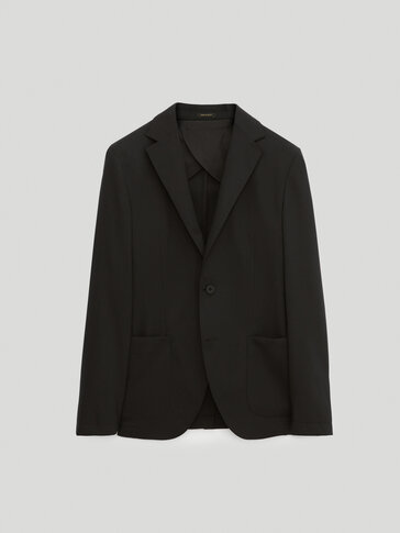 wool blazer black