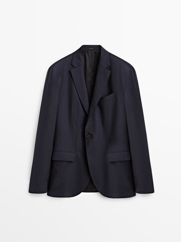 Comfort blue wool suit blazer