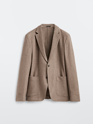 Wool blazer with pockets