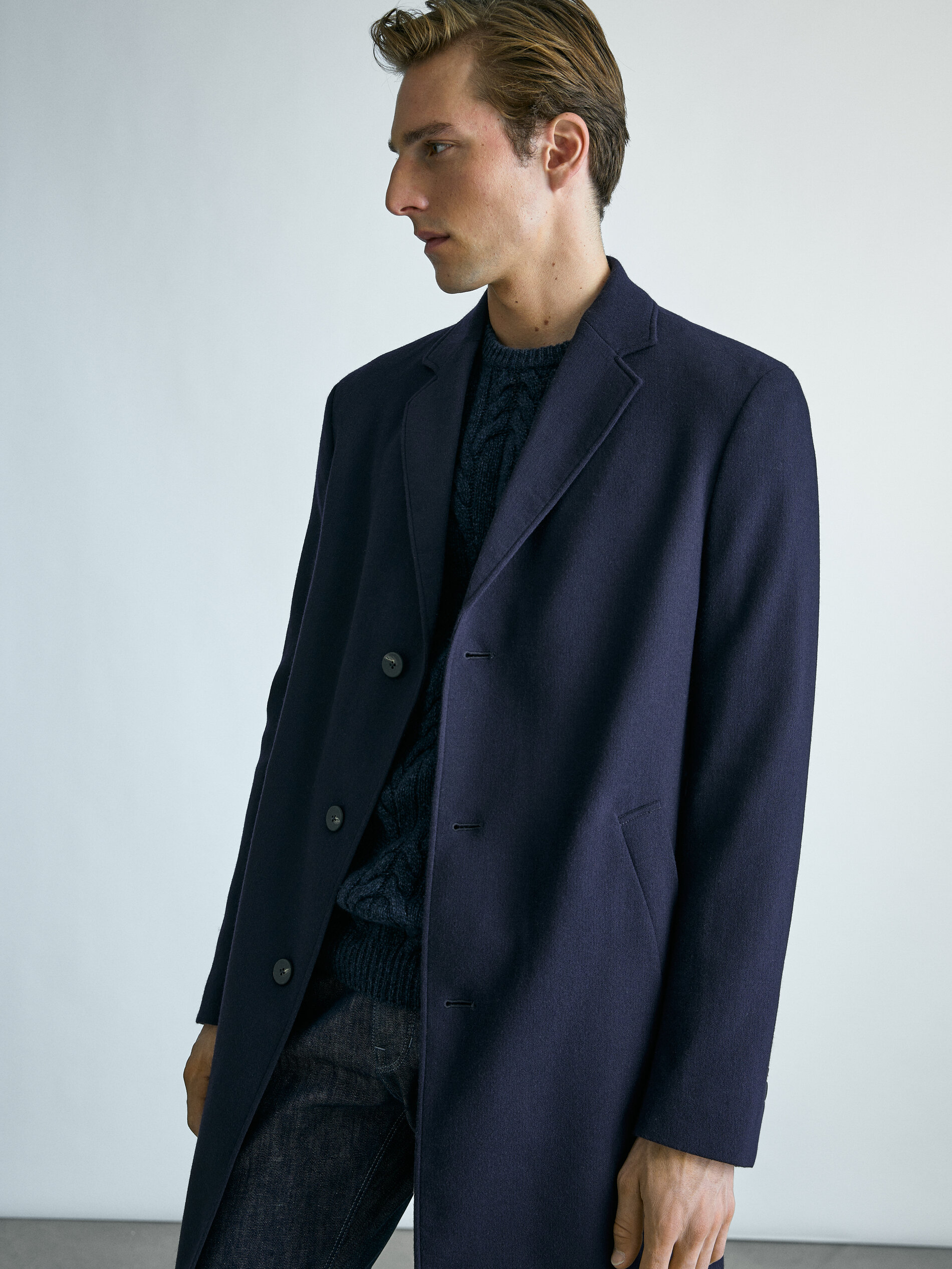 massimo dutti blue coat