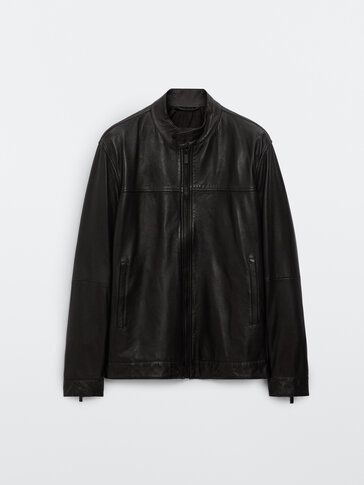 Black nappa leather jacket