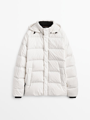Down puffer jacket with hood