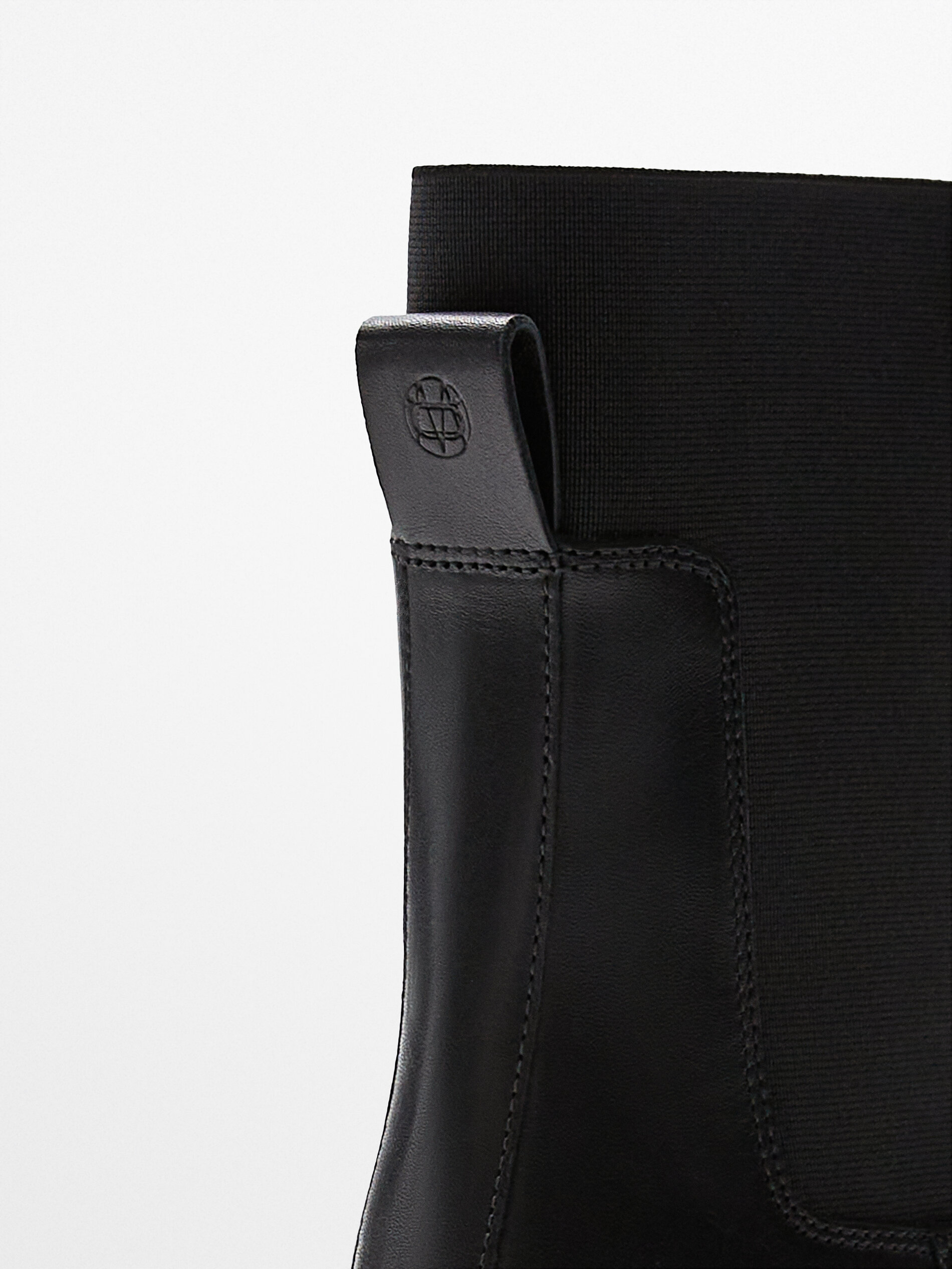 massimo dutti leather chelsea boots with track soles