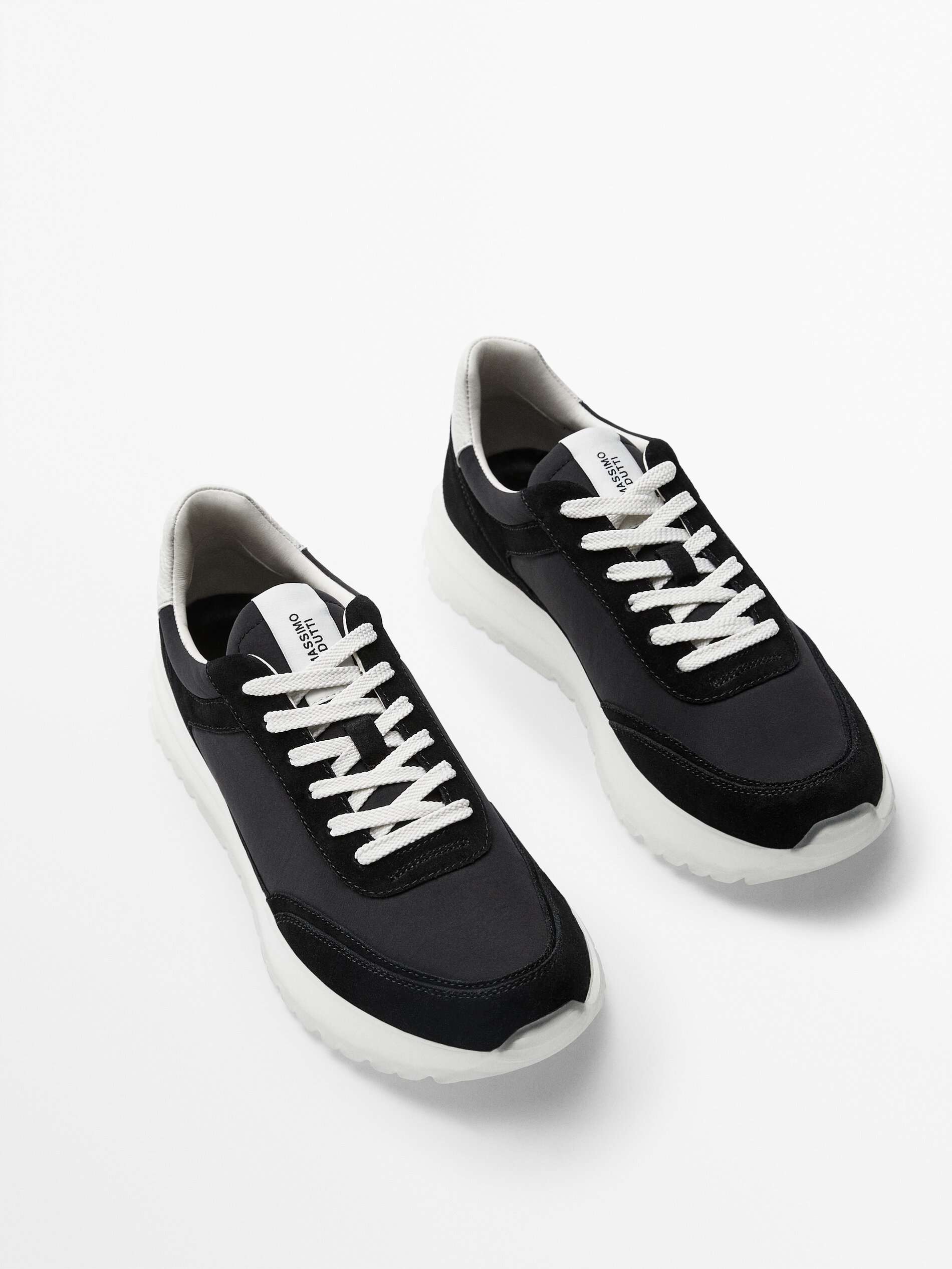 Massimo Dutti - BLACK CONTRAST TRAINERS