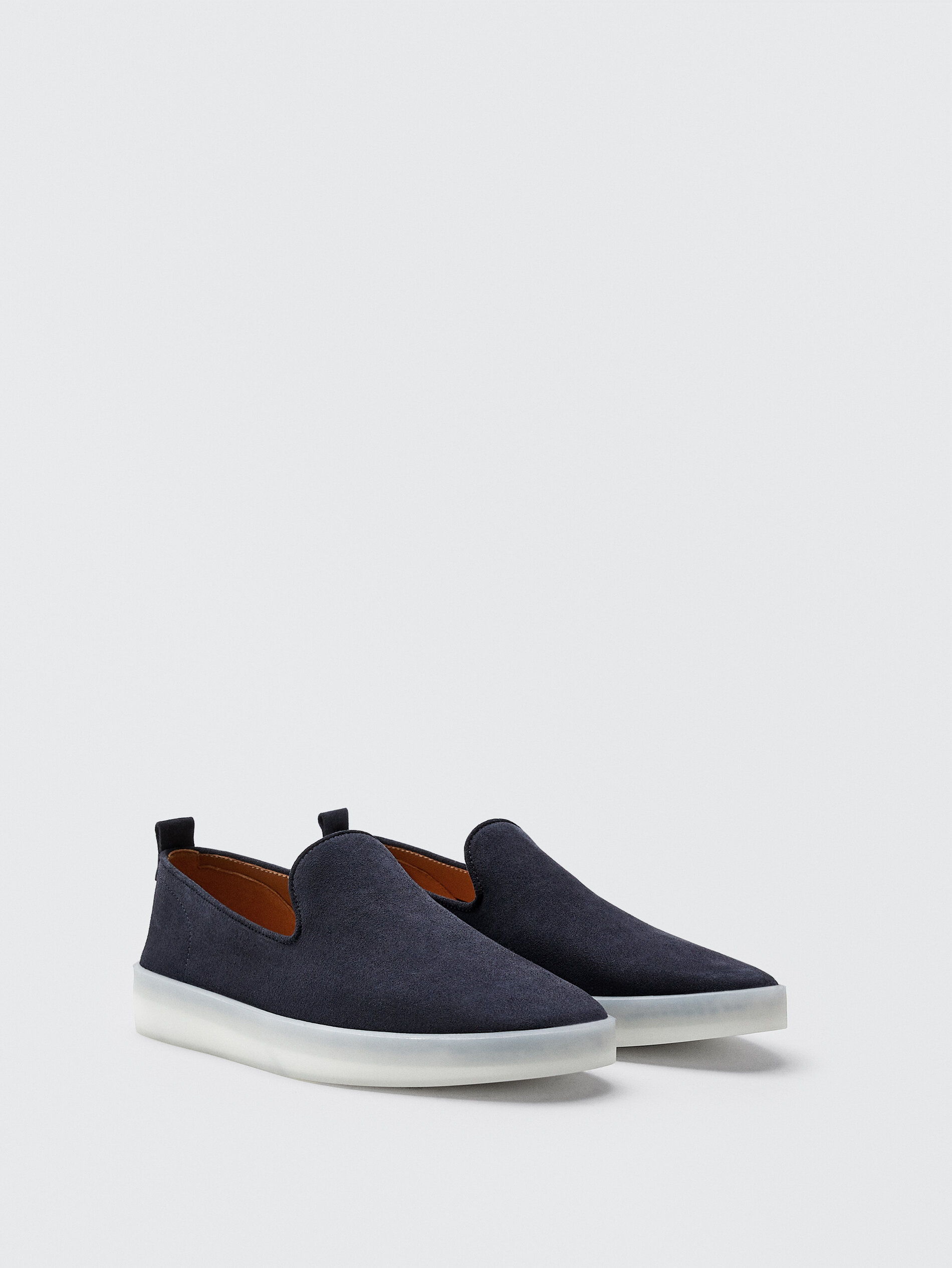 Sporty blue leather loafers - null 