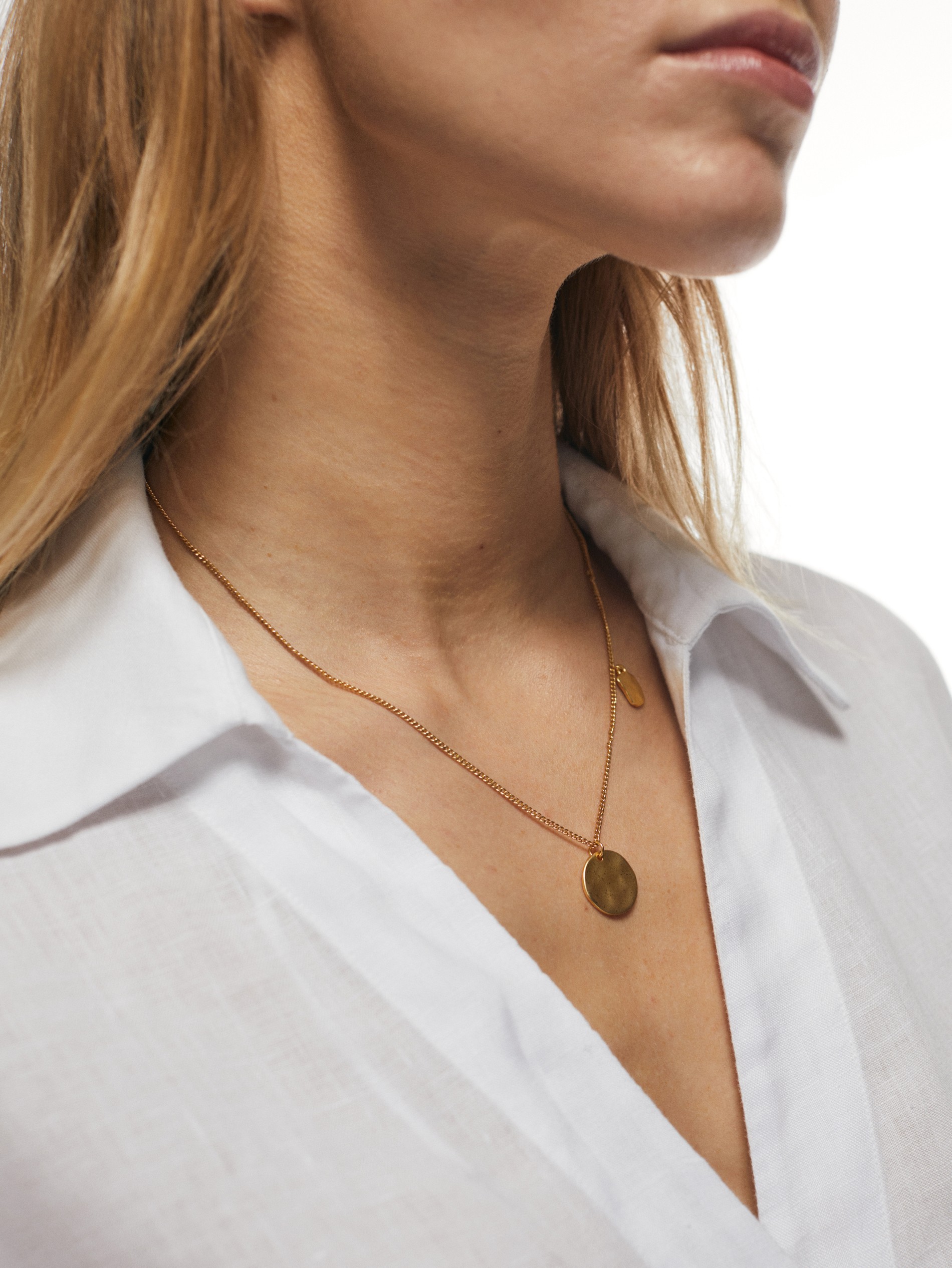 Gold-plated two-coin necklace - Women 