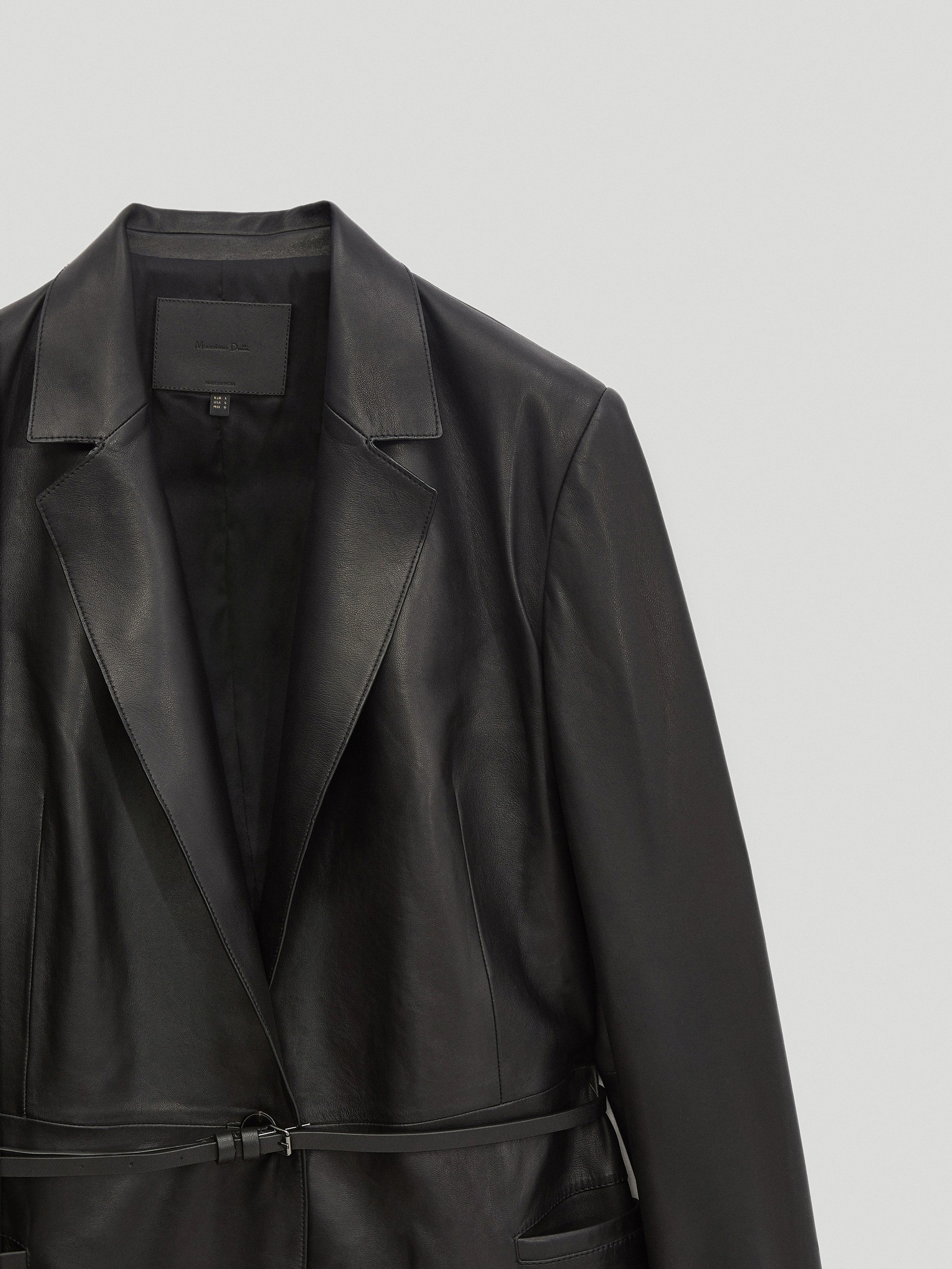 leather jacket with belt