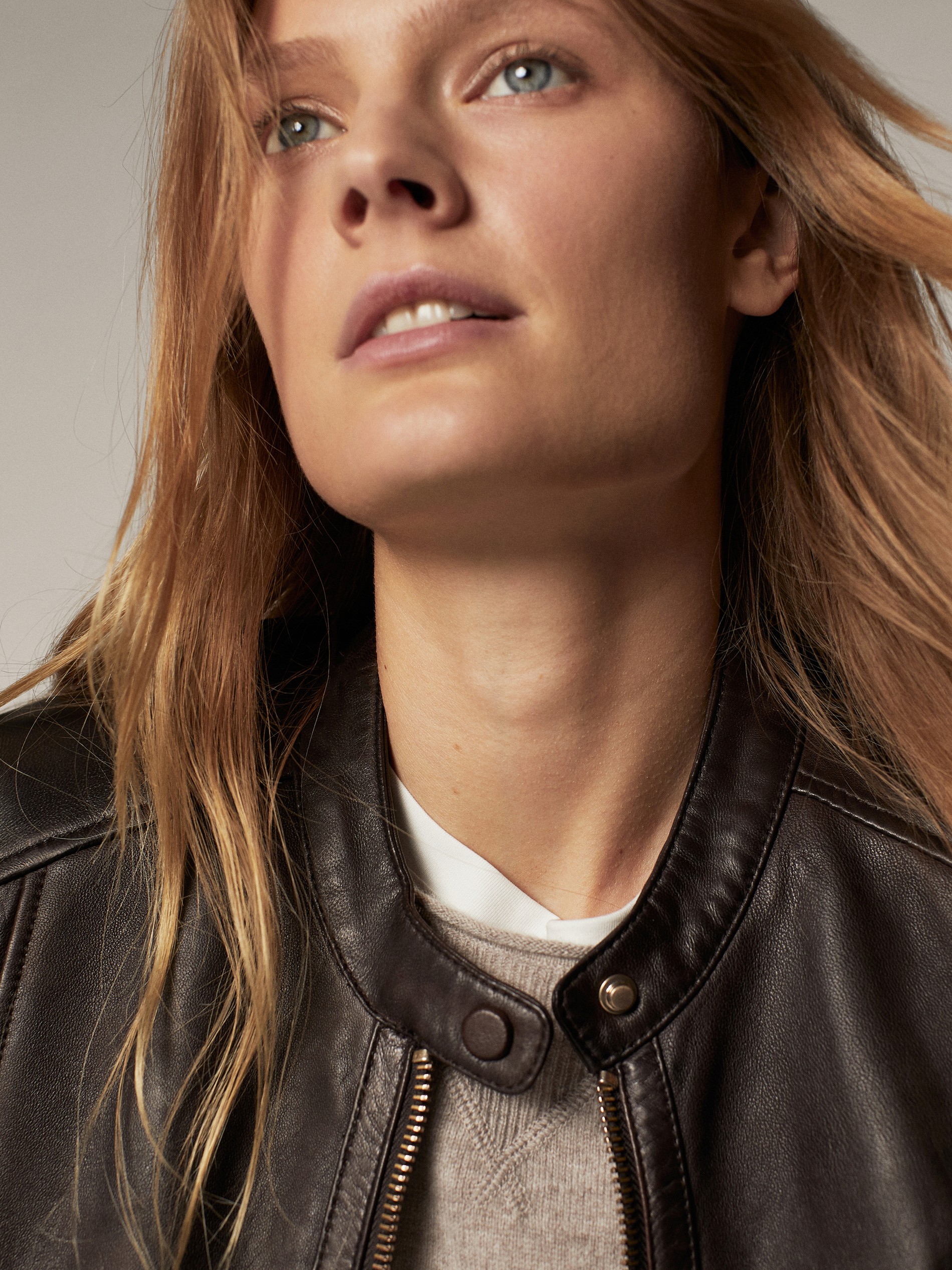 massimo dutti blue leather jacket