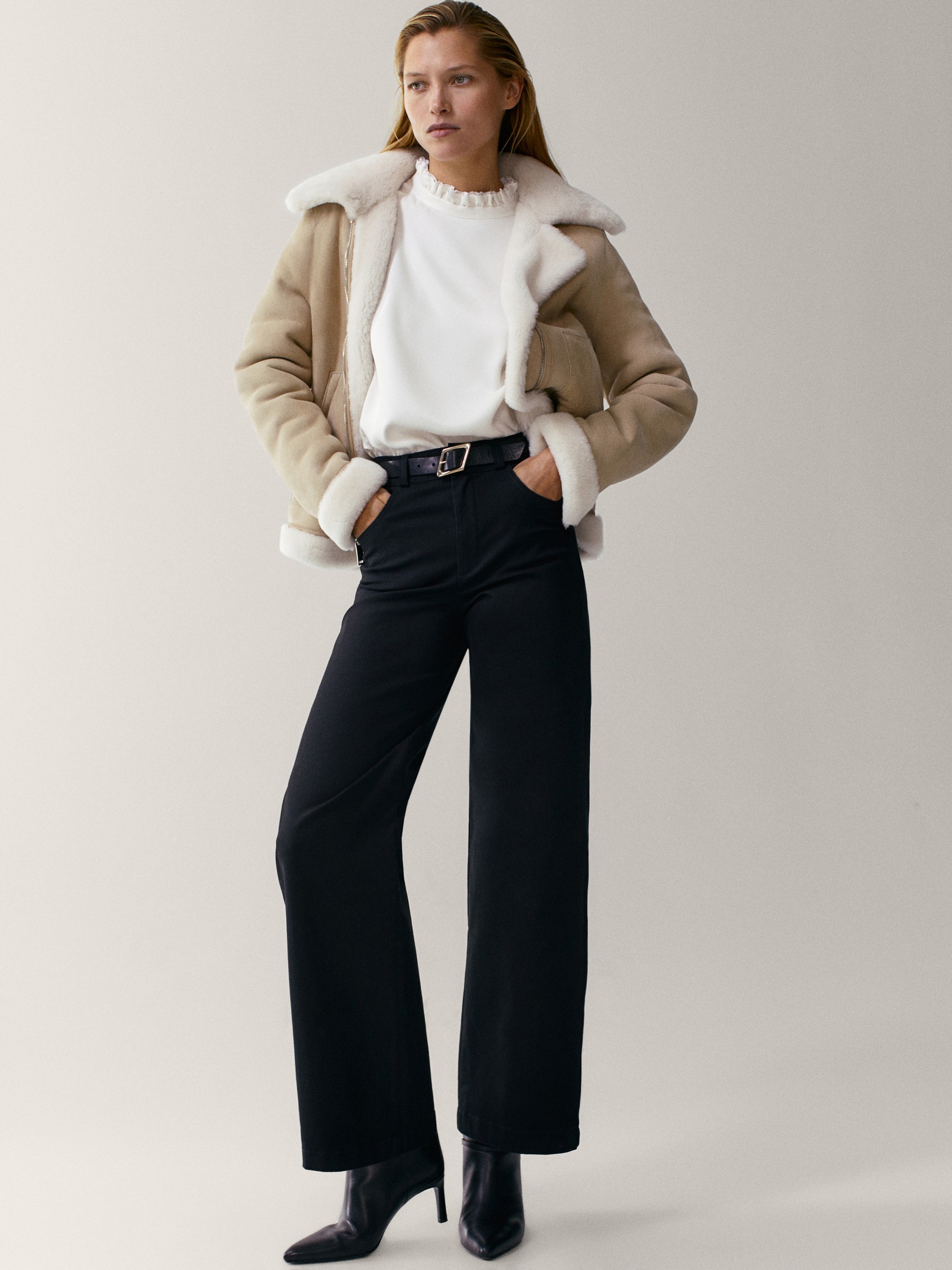 straight leg cotton trousers
