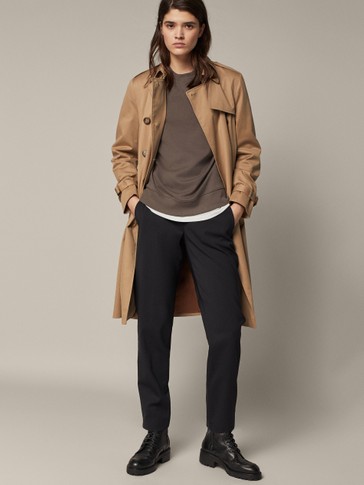 Pantalón lana jogging fit - Mujer - Massimo Dutti Estados Unidos