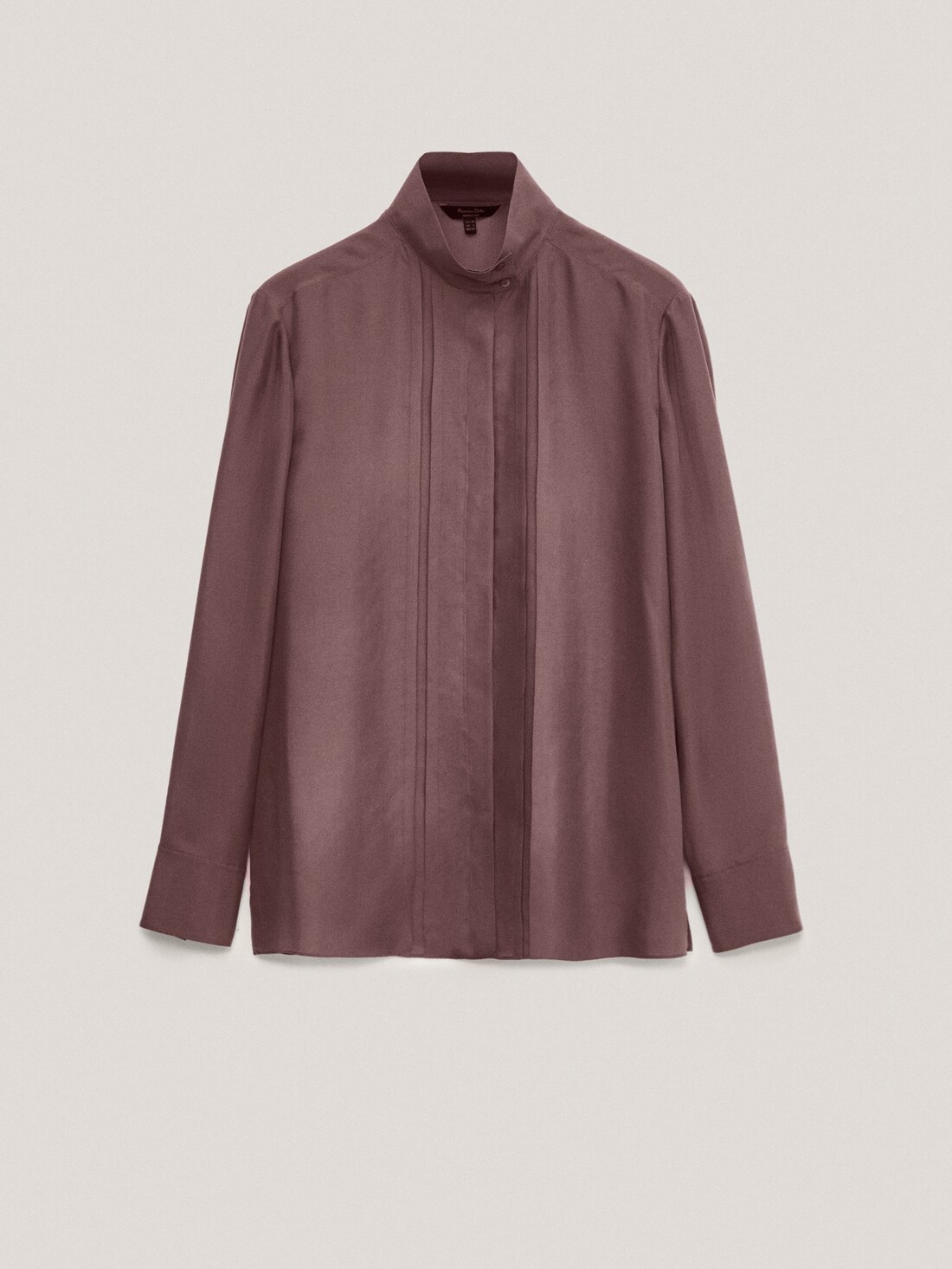 РОЗОВЫЙ ВИНОГРАД Рубашка из шелка с воротником на пуговицах Massimo Dutti
