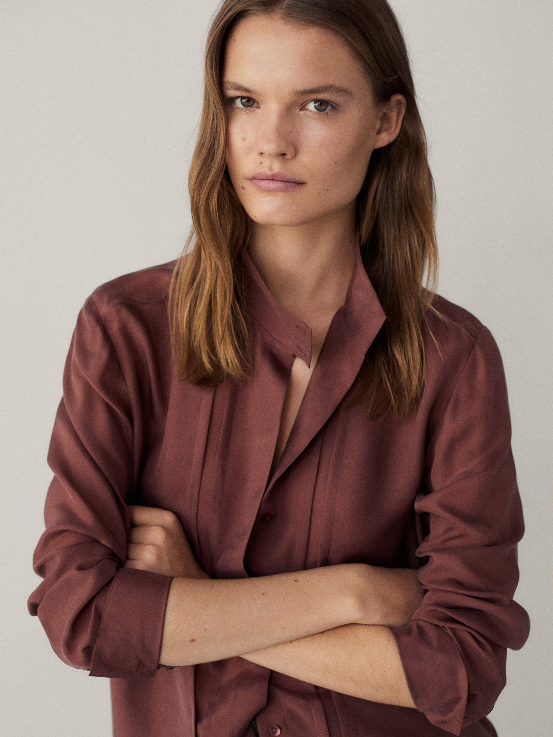 camisa seda mujer