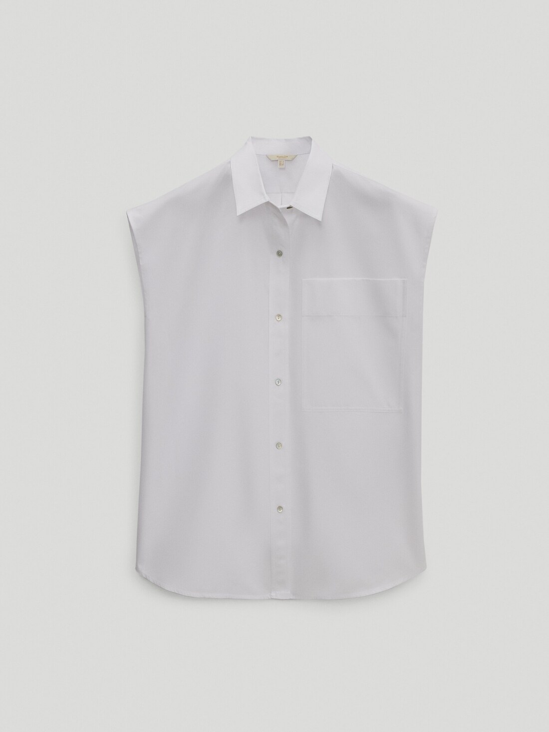 БЕЛЫЙ Рубашка из поплина без рукавов, Limited Edition Massimo Dutti