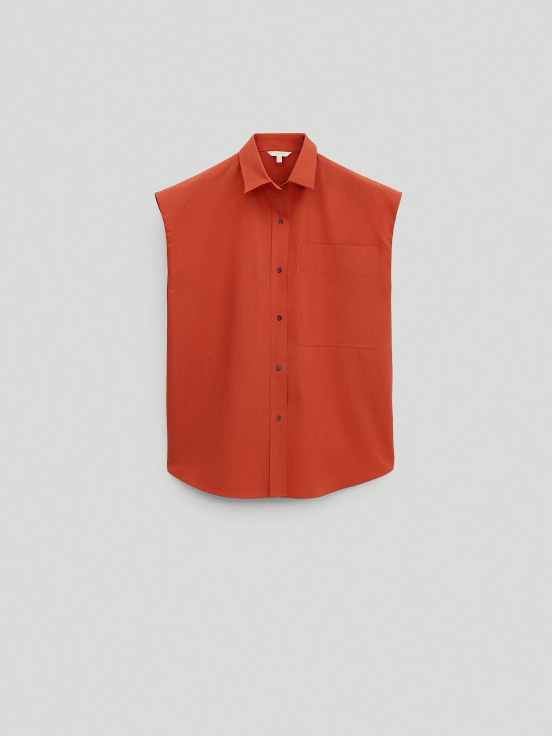 ОРАНЖЕВЫЙ Рубашка из поплина без рукавов, Limited Edition Massimo Dutti