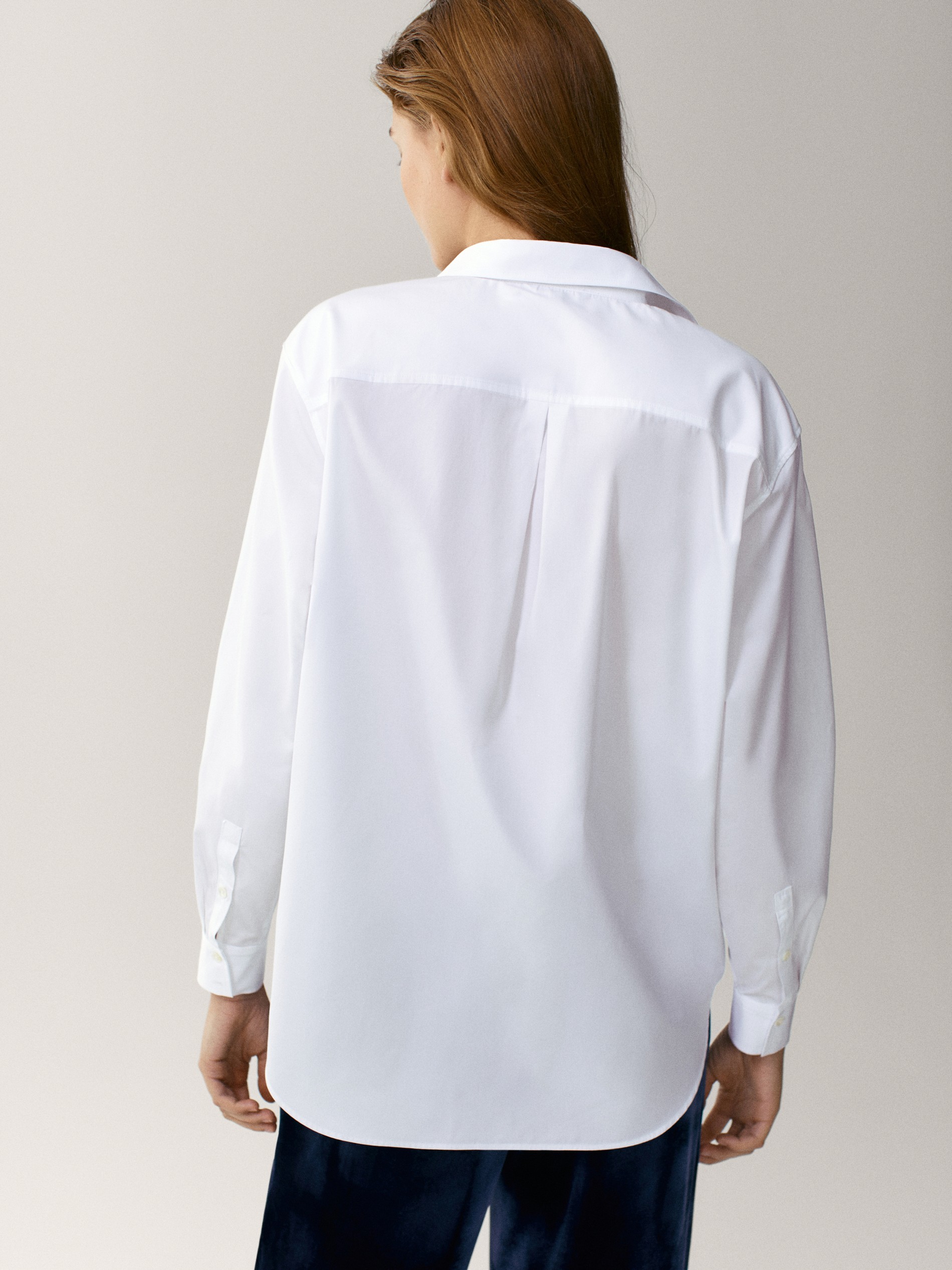 Plain poplin shirt - null - Massimo Dutti