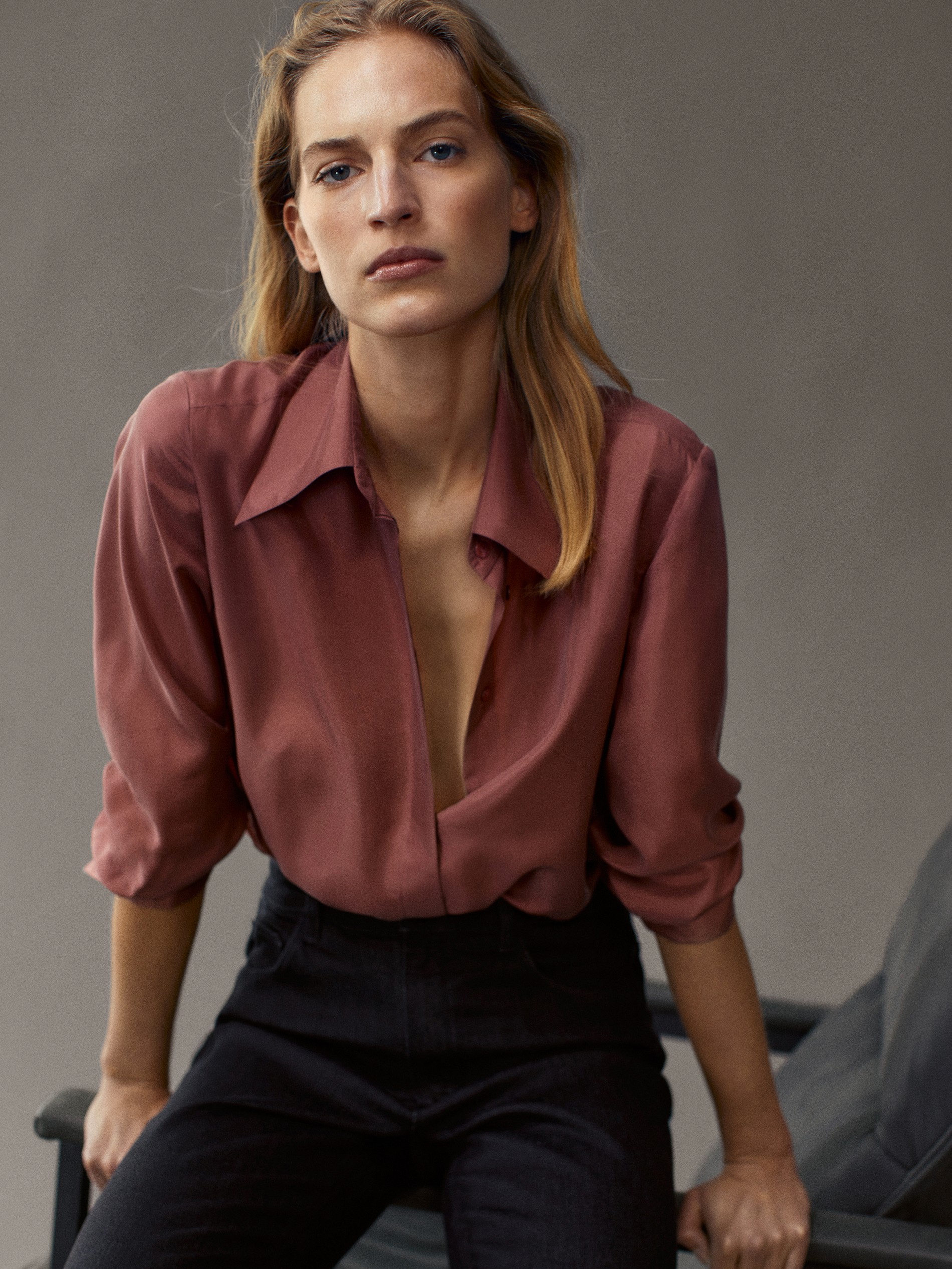 massimo dutti mulberry silk blouse