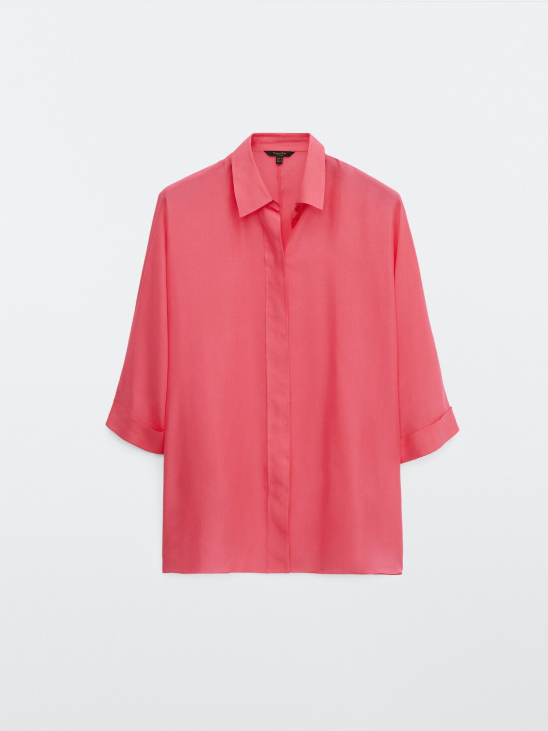 Розовый Блуза из шелка Хаботай Massimo Dutti