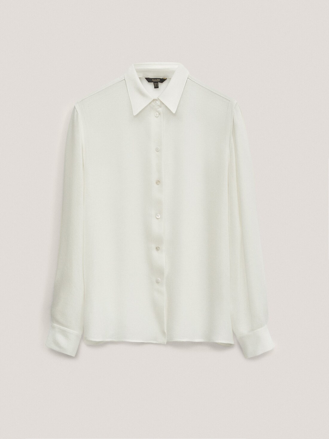 НАТУРАЛЬНЫЙ, КРЕМОВЫЙ Однотонная рубашка из теплой ткани Massimo Dutti