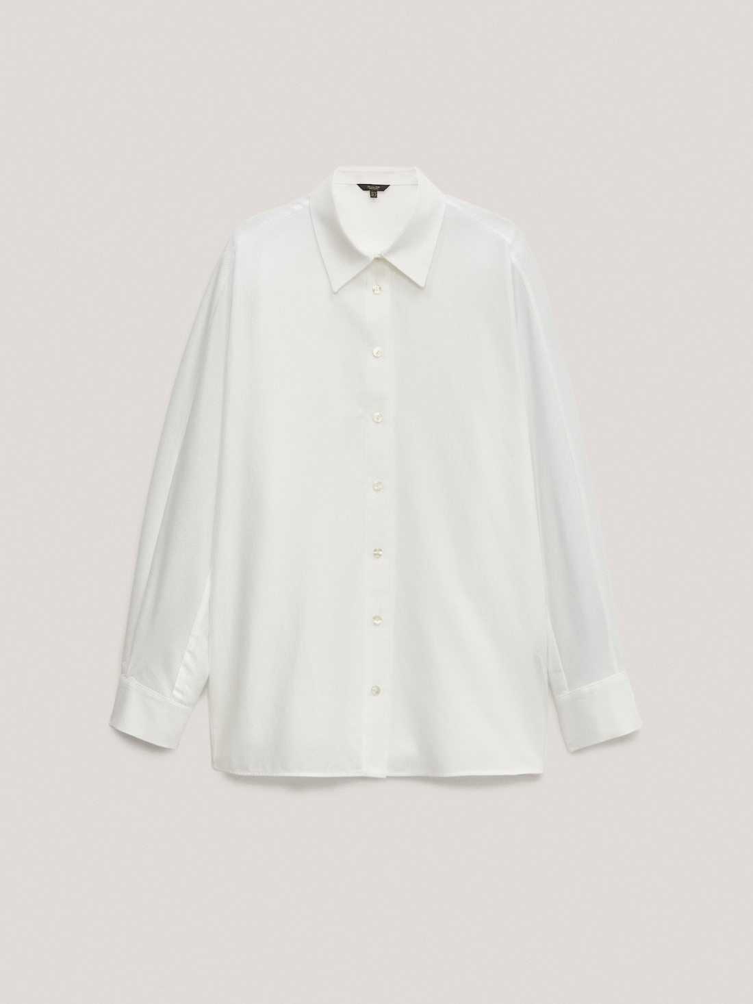 БЕЛЫЙ Рубашка из тонкого 100% хлопкового вельвета Massimo Dutti