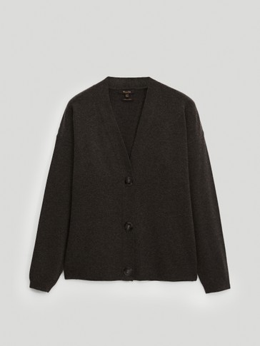 Plain knit cardigan - Women - Massimo Dutti