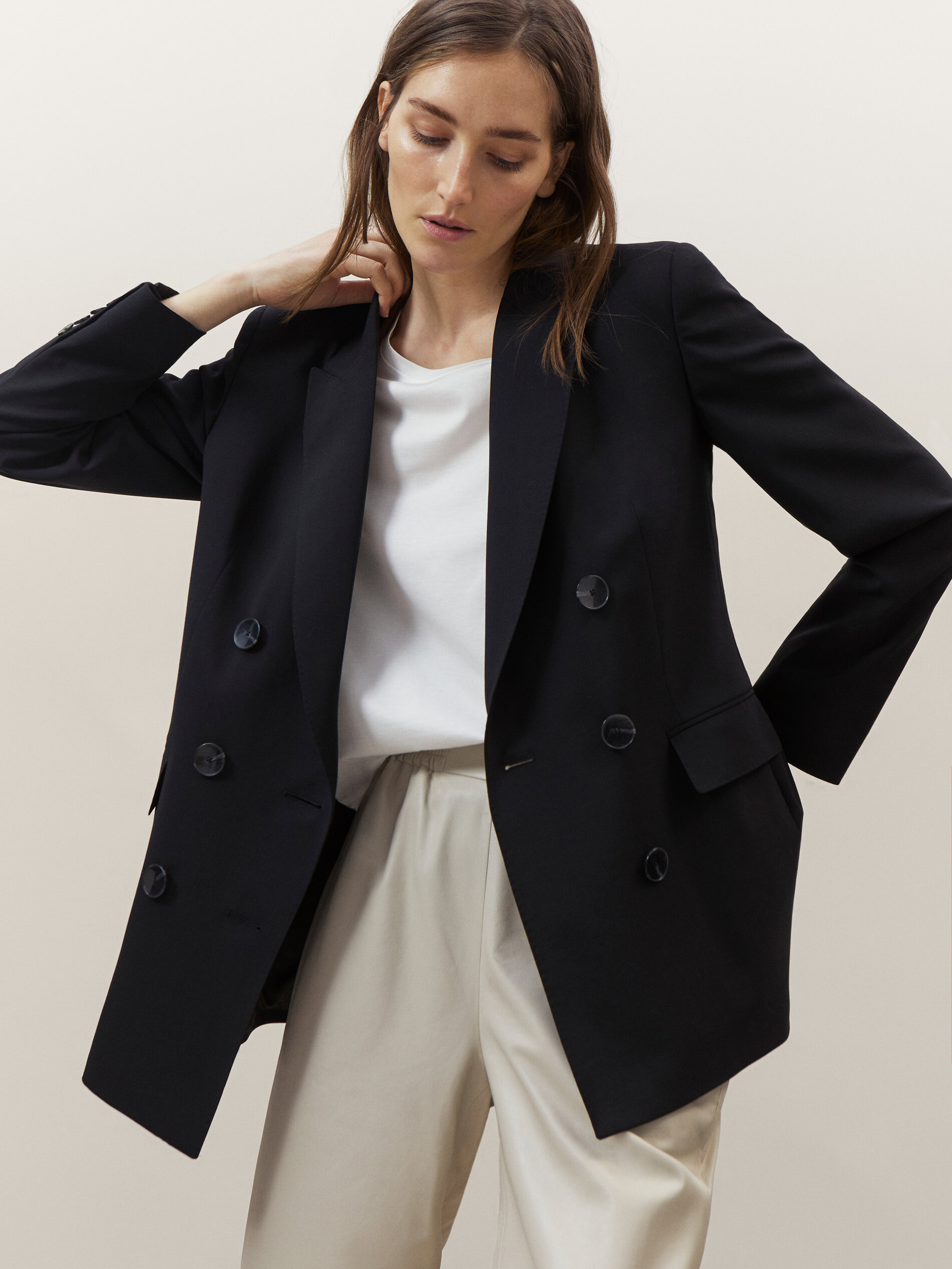 massimo dutti double breasted coat