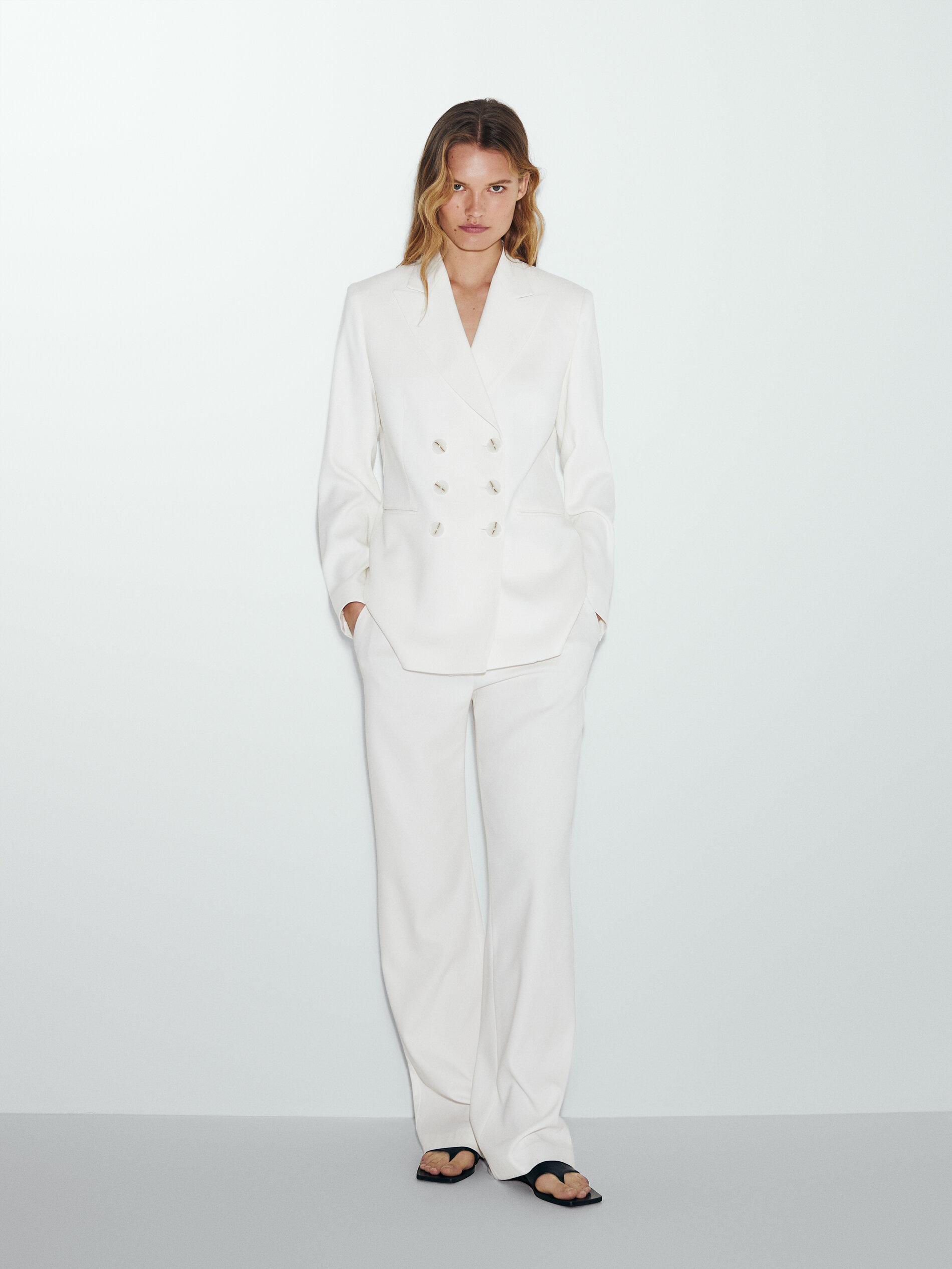 massimo dutti white blazer