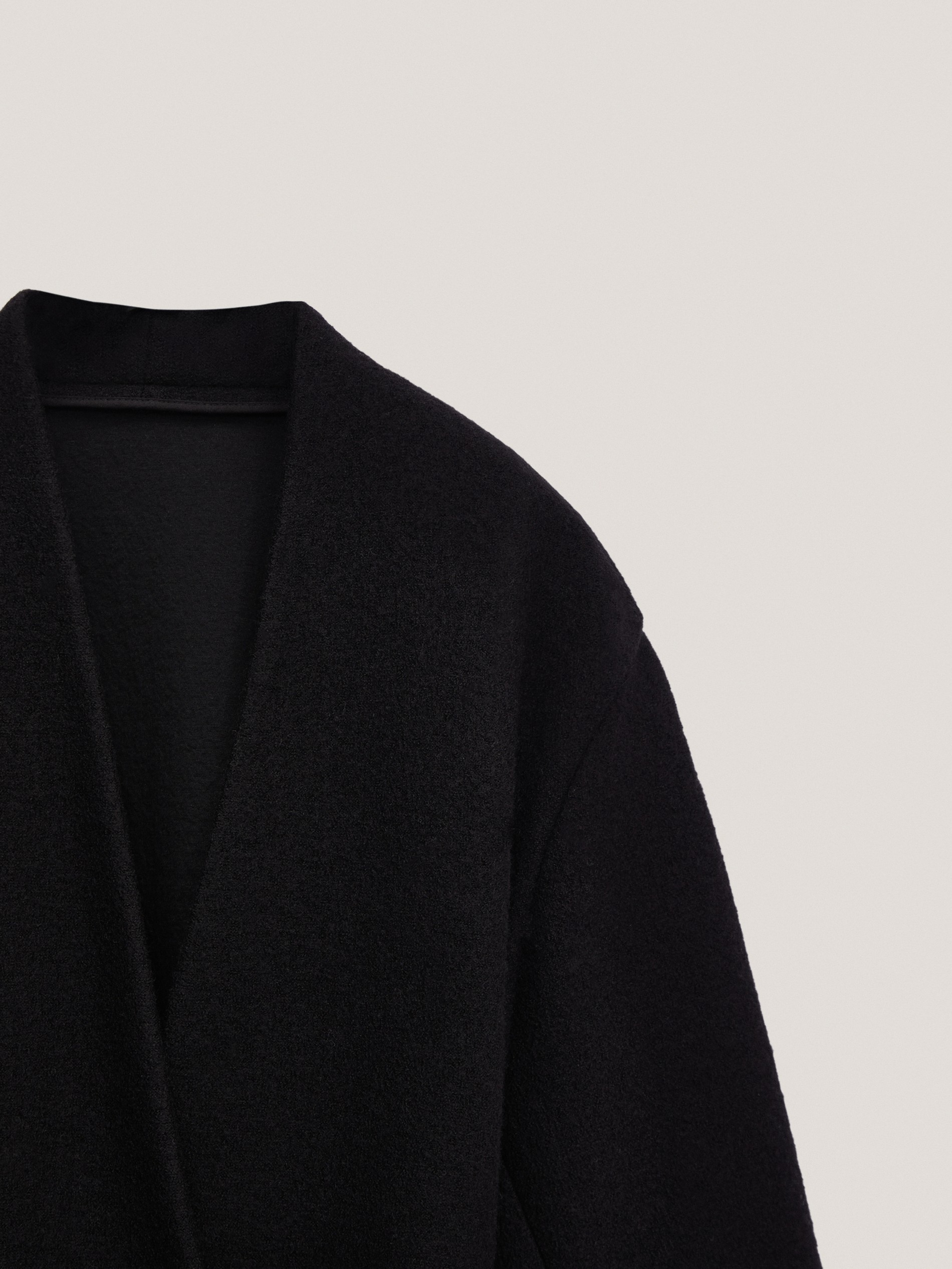 massimo dutti black wool coat