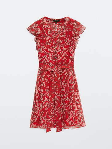 massimo dutti red dress