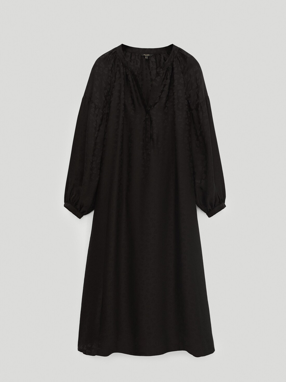 ЧЕРНЫЙ Черное жаккардовое платье Massimo Dutti