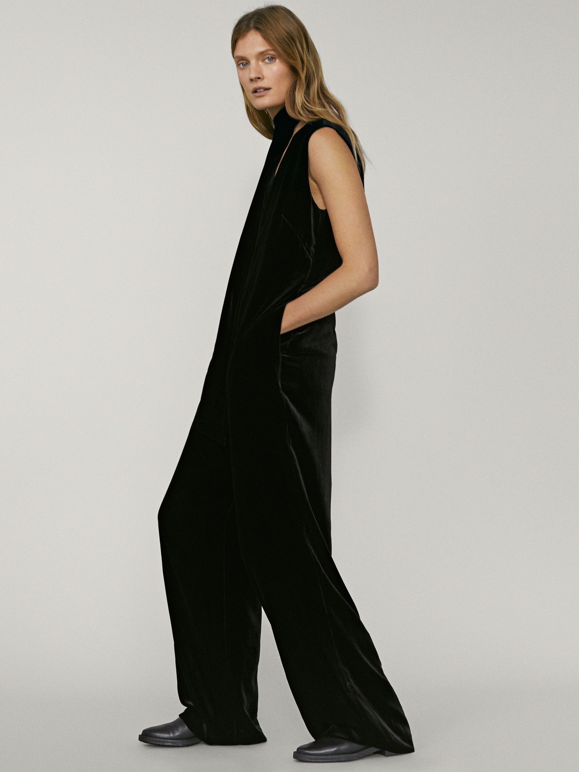 massimo dutti leather jumpsuit