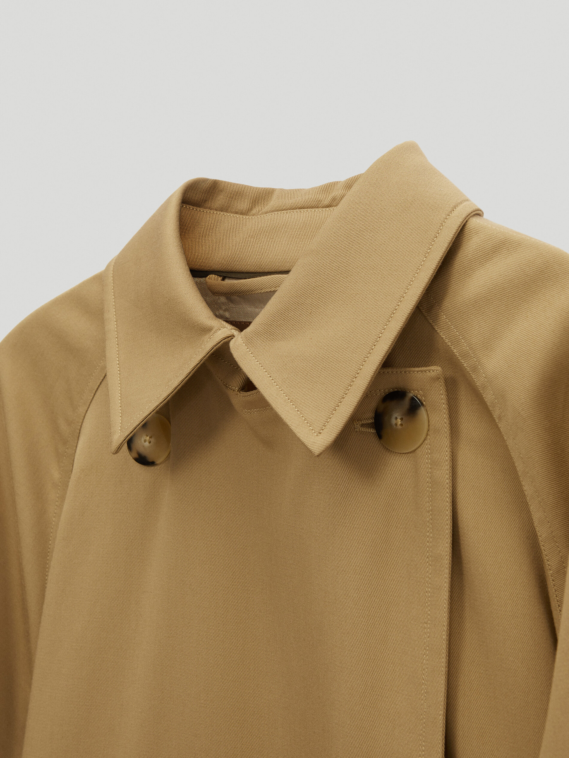 Oversize cotton and lyocell trench coat 