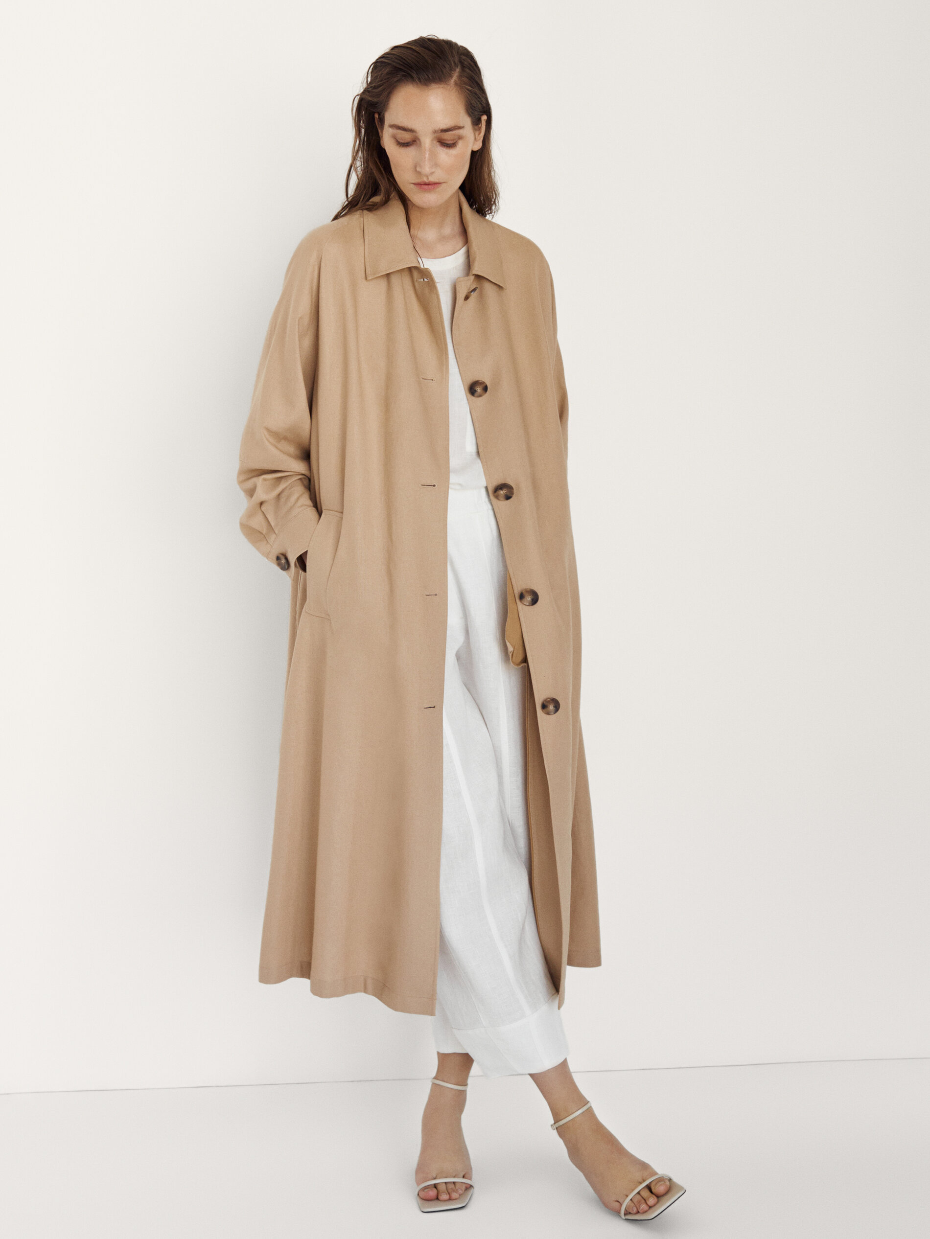 trench coat linen