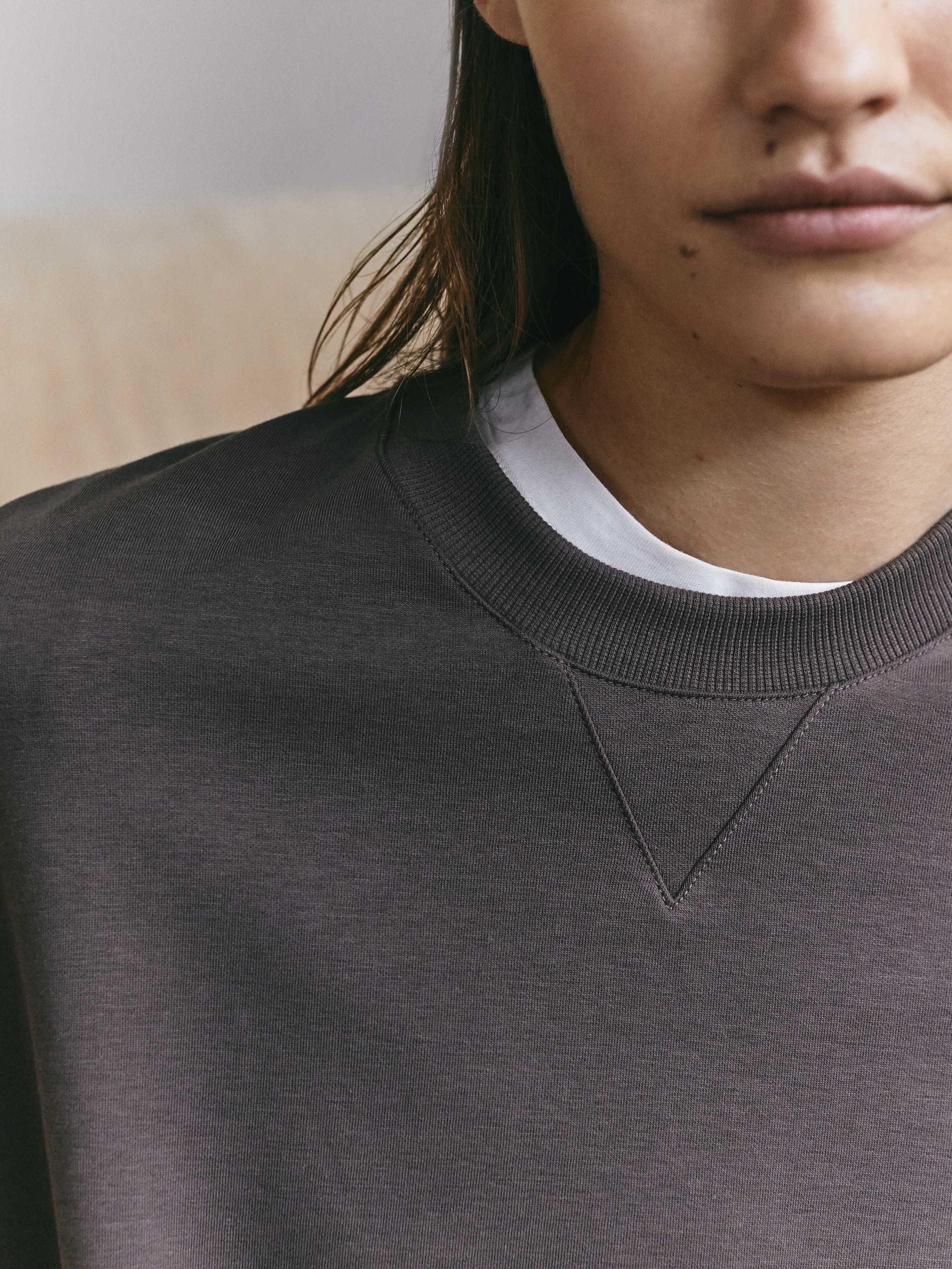 Crew neck cotton hoodie - Women 