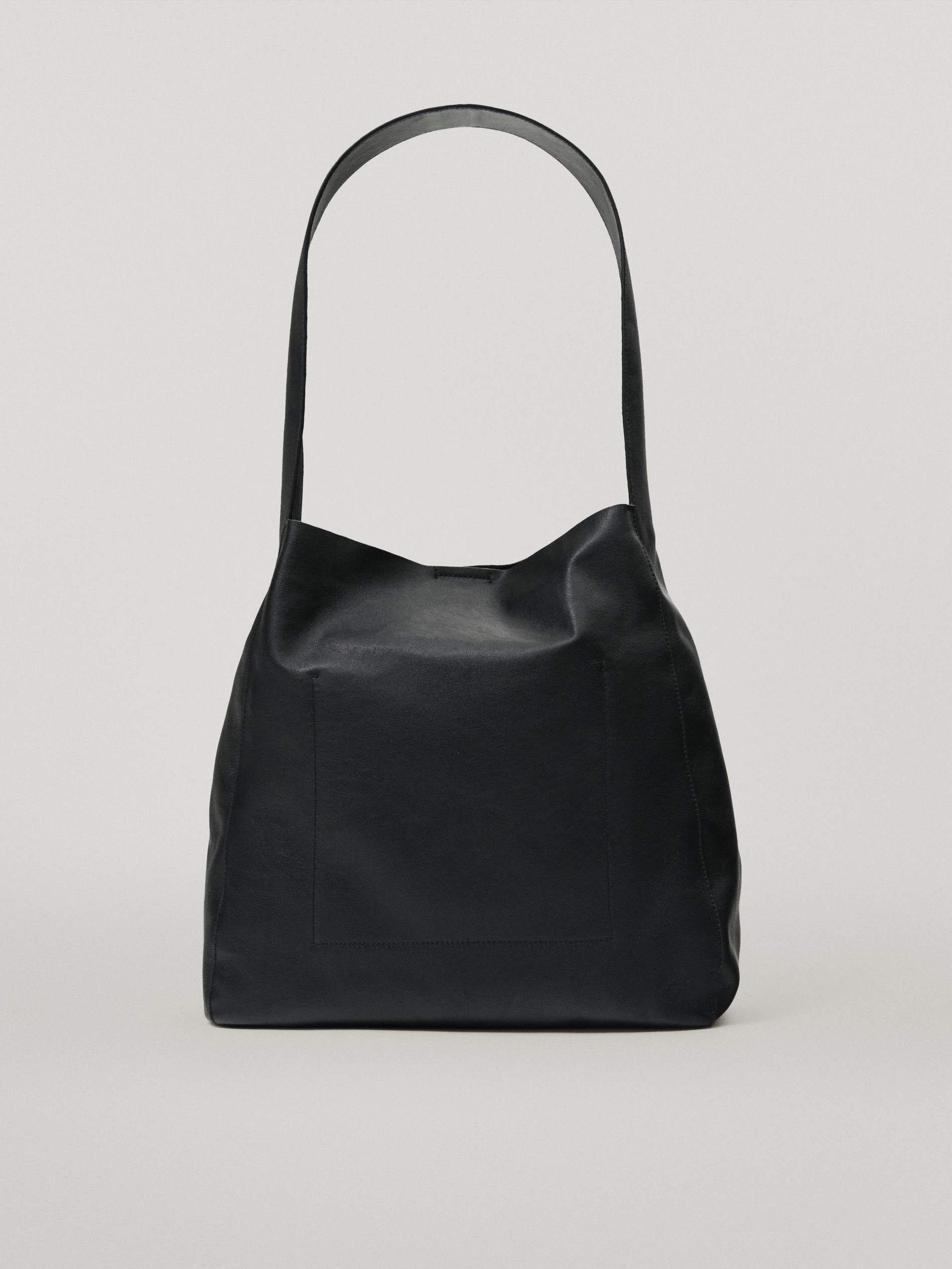 black leather shoulder bag