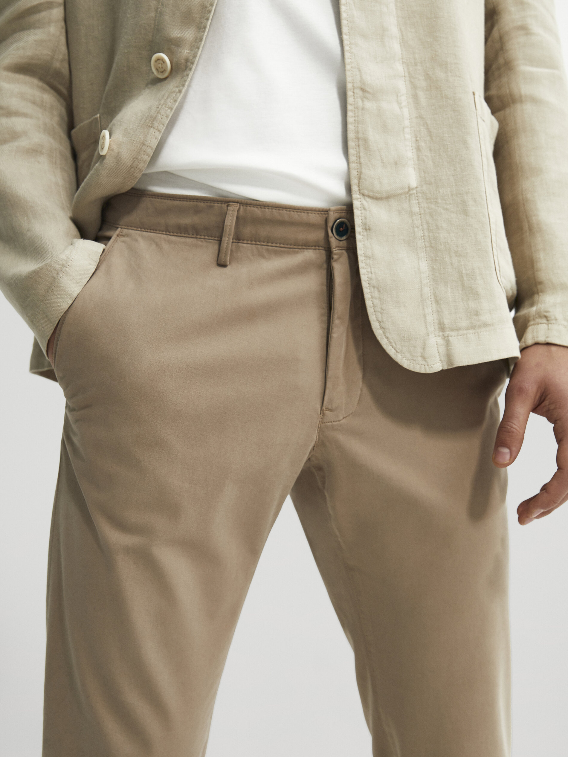 Slim fit cotton chino trousers - Men - Massimo Dutti Slim fit cotton chino trousers - Men - Massimo Dutti